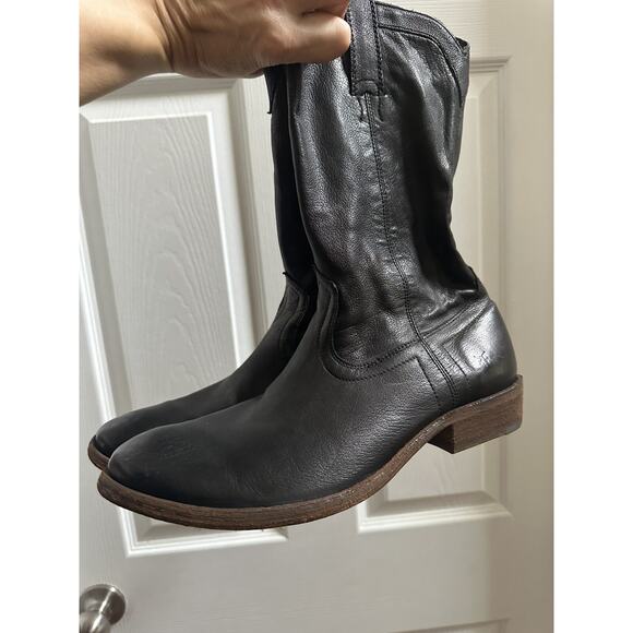 Frye Mens 87687 Carson Black Leather Pull On Cowboy Western Boots Size 8.5 D - Picture 7 of 16